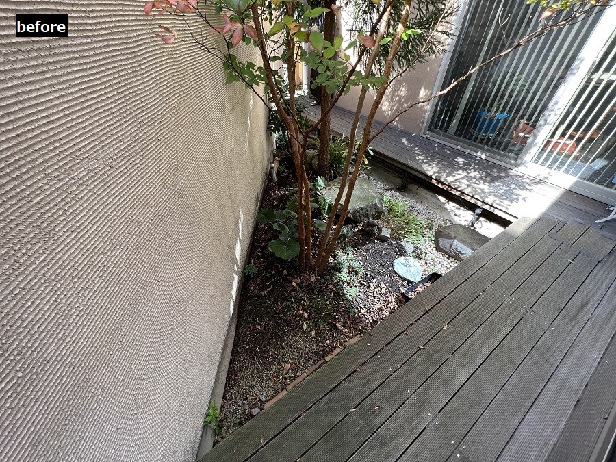 坪庭のリフォームが完成しました