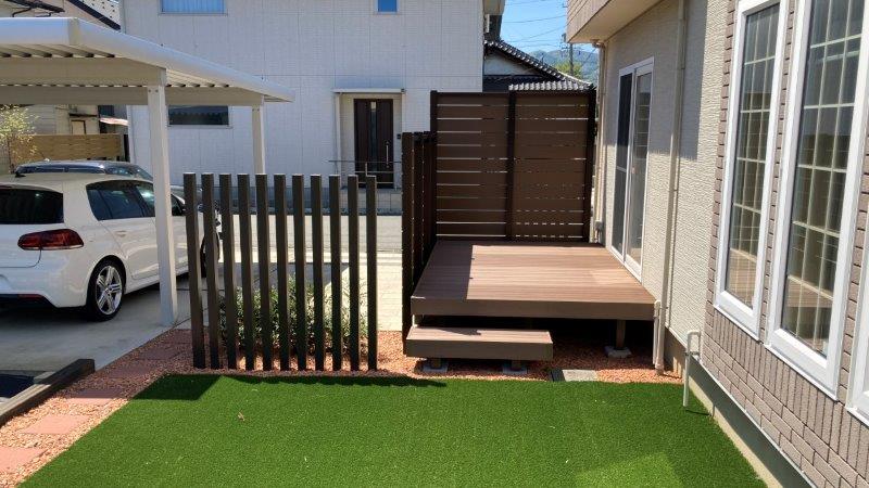 プライバシーが守られた、過ごせるお庭にリニューアル。