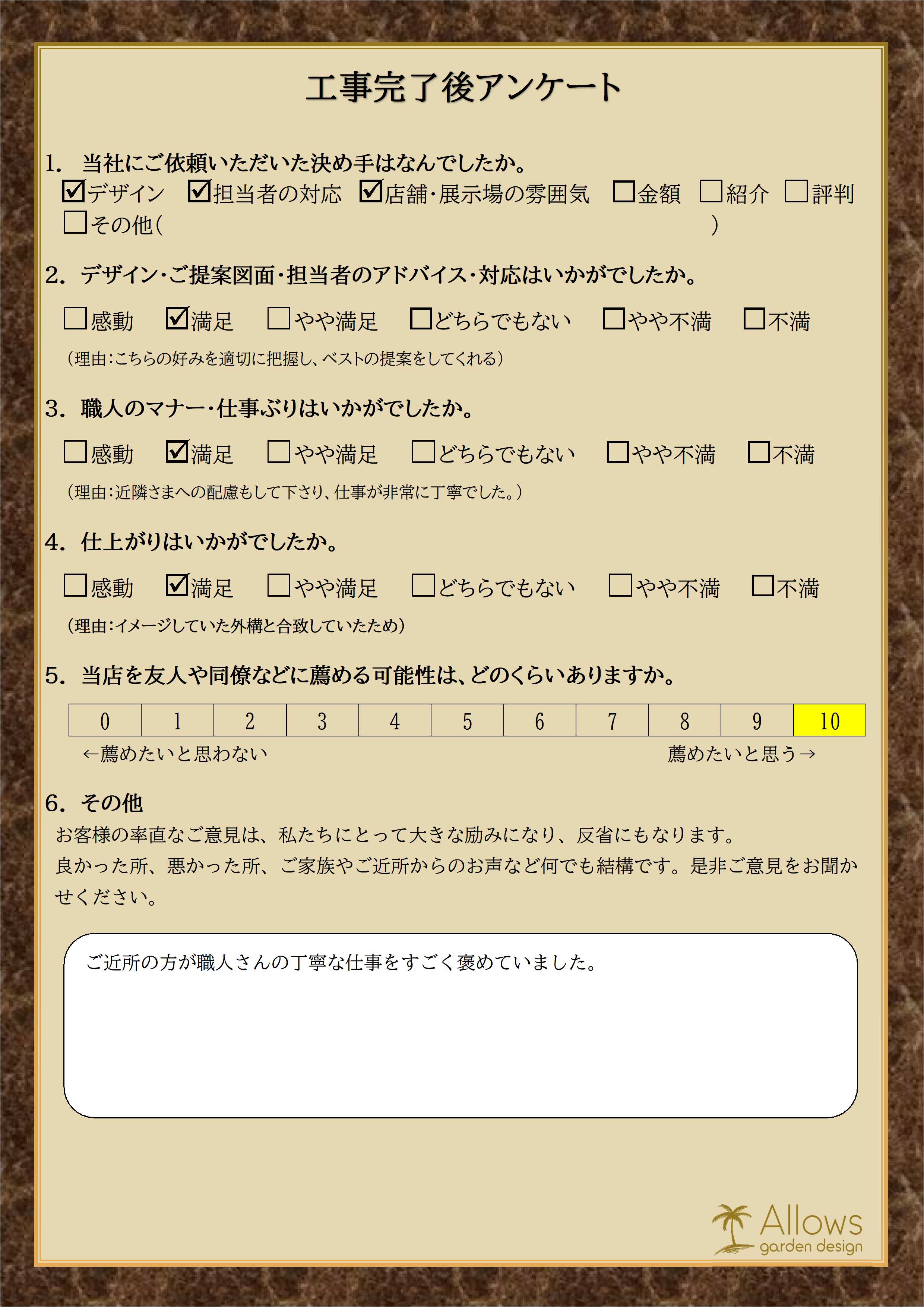 お客様アンケート　８０