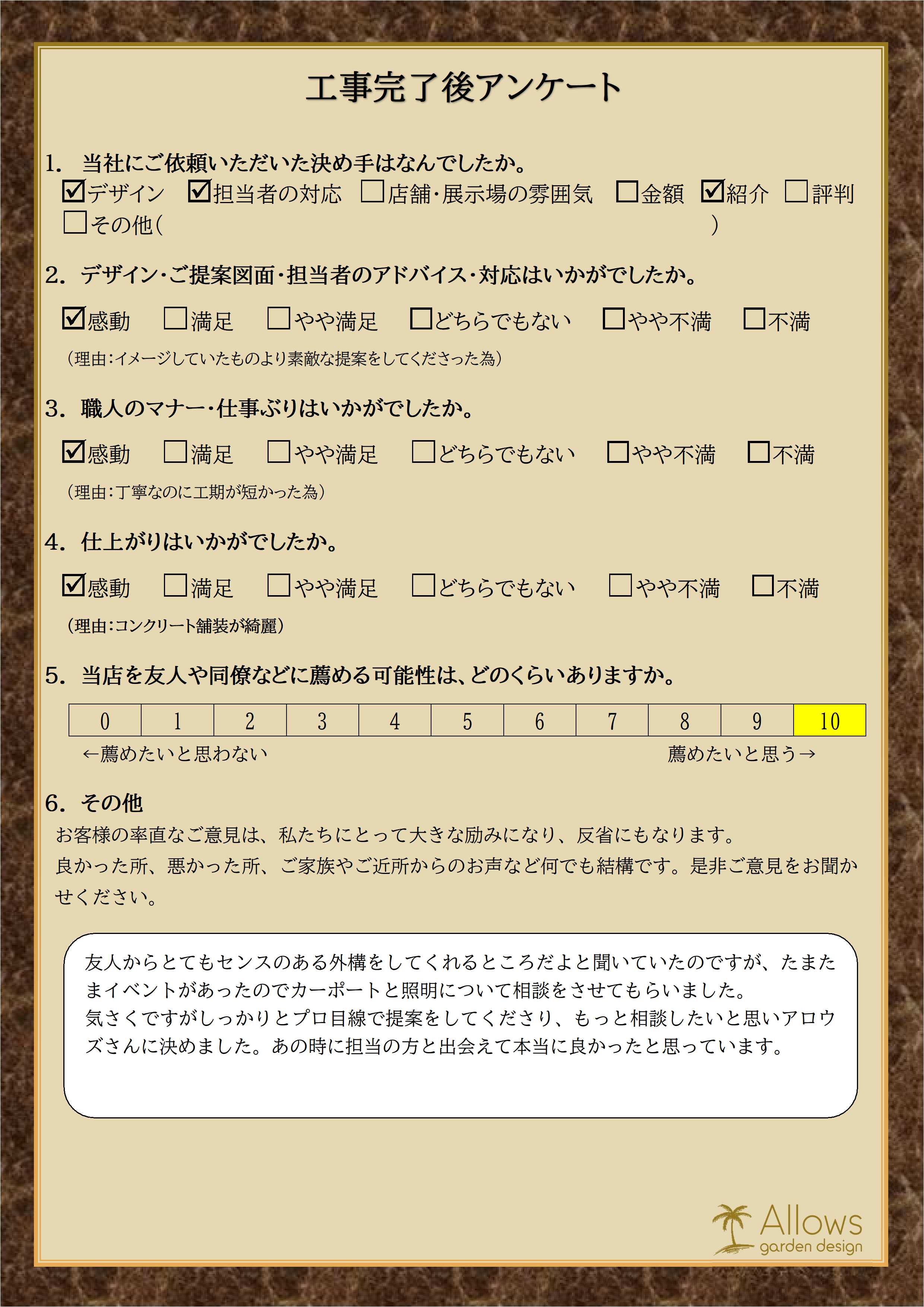 お客様アンケート　８４