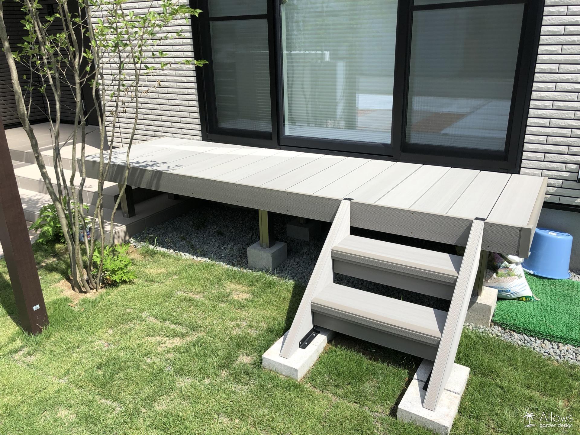 ウッドデッキ 樹ら楽ステージ木調(シルバー)