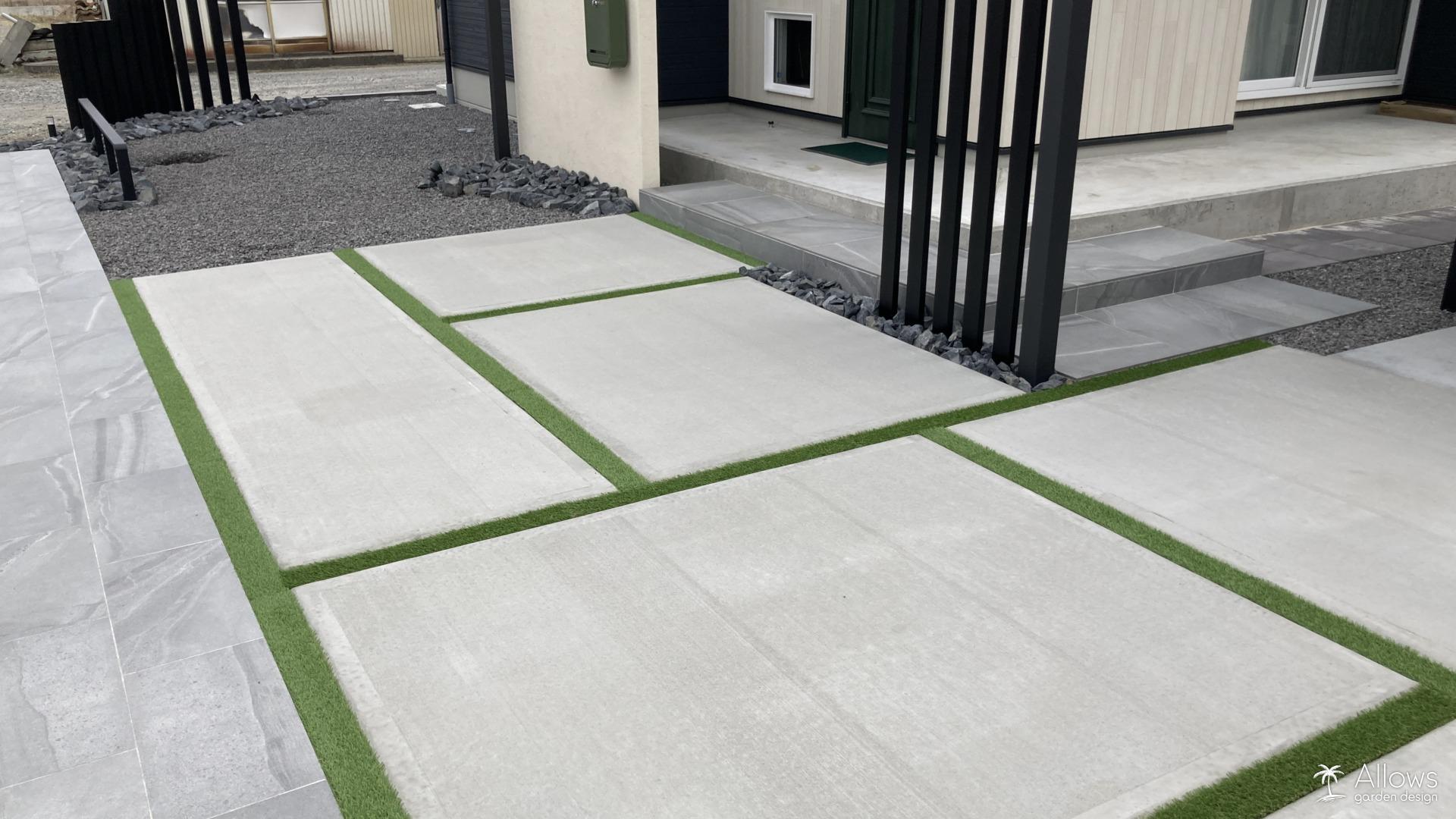 コンクリート×人工芝目地