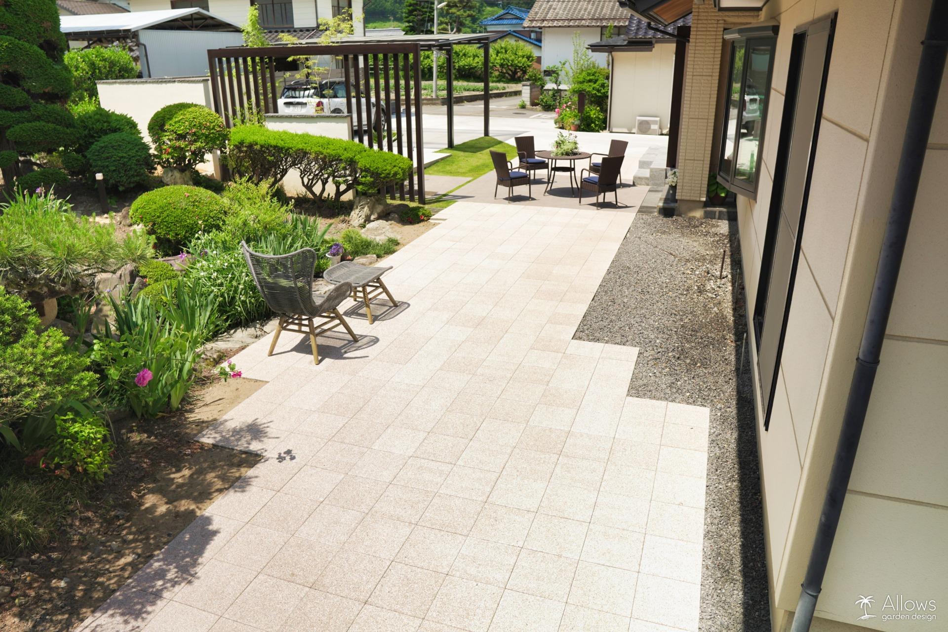 インターロッキングのテラス(ソルベ)