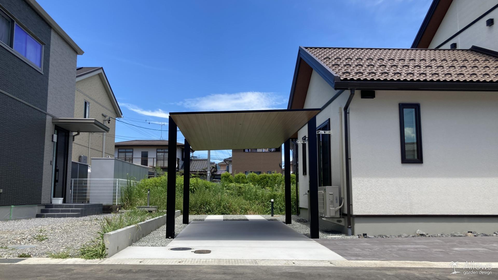 カーポートSC(ブラック×チェリーウッド)