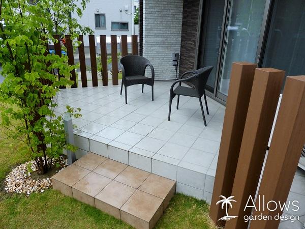 タイルテラス斜め張り×スリットフェンス