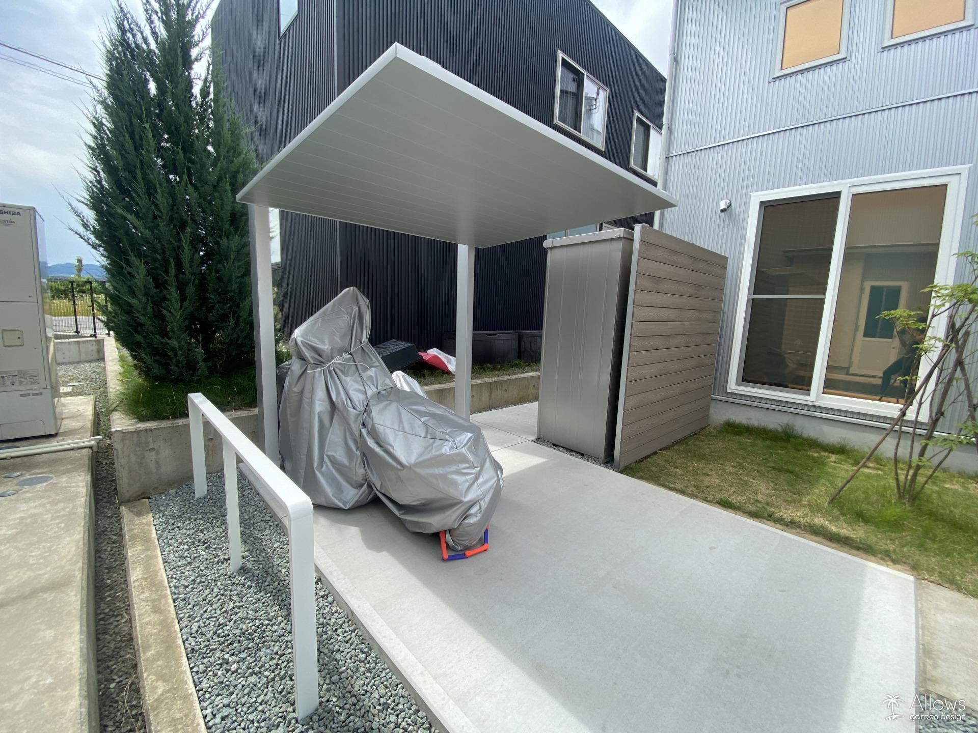 サイクルポートSC×目隠し物置