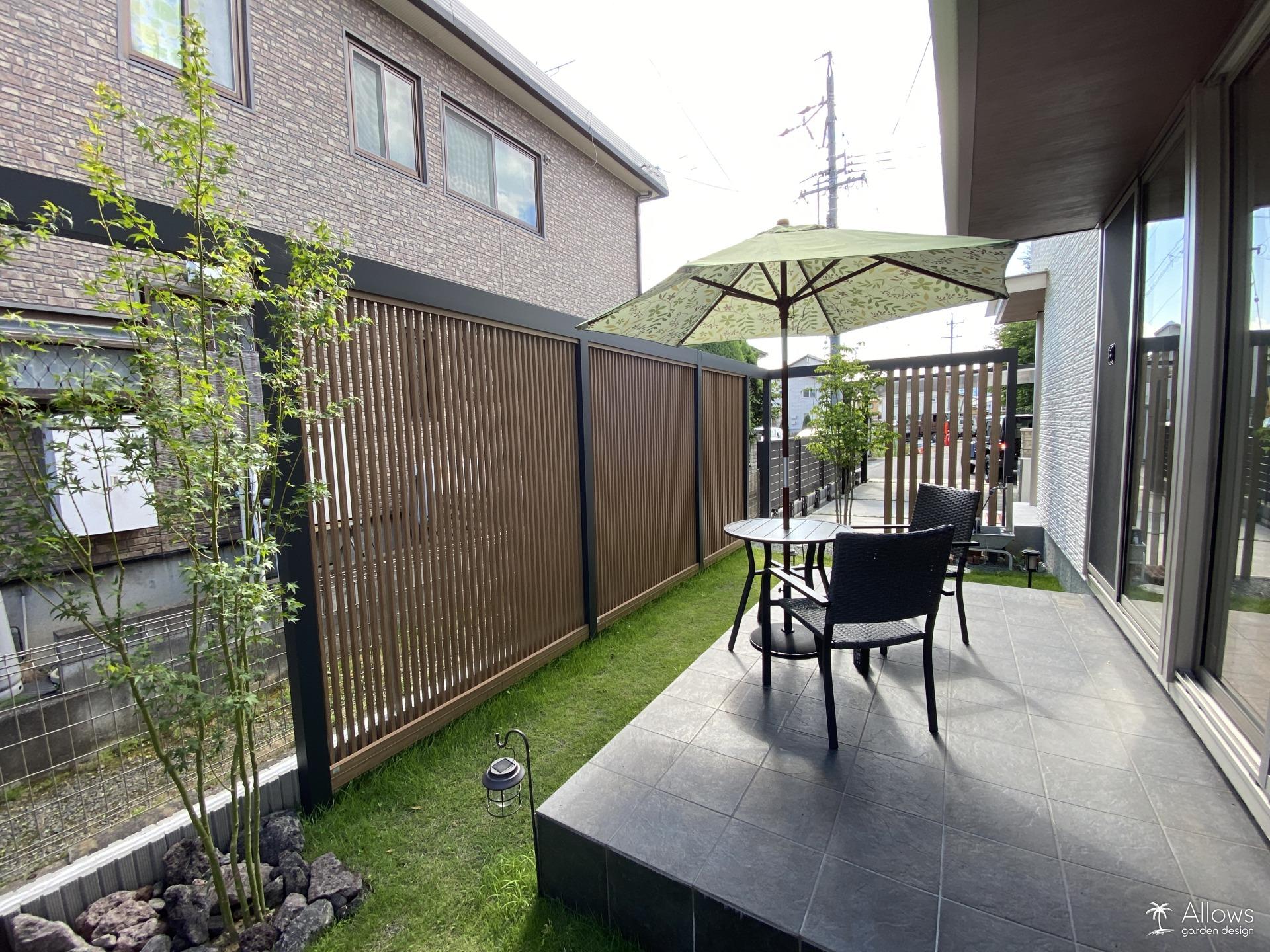 プラスGで囲われたプライベートガーデン