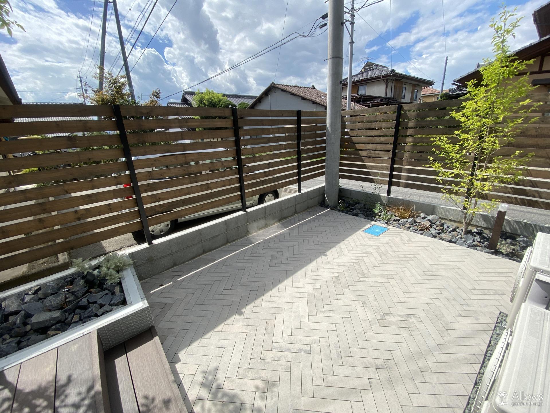 インターロッキング　ヘリンボーン並べ