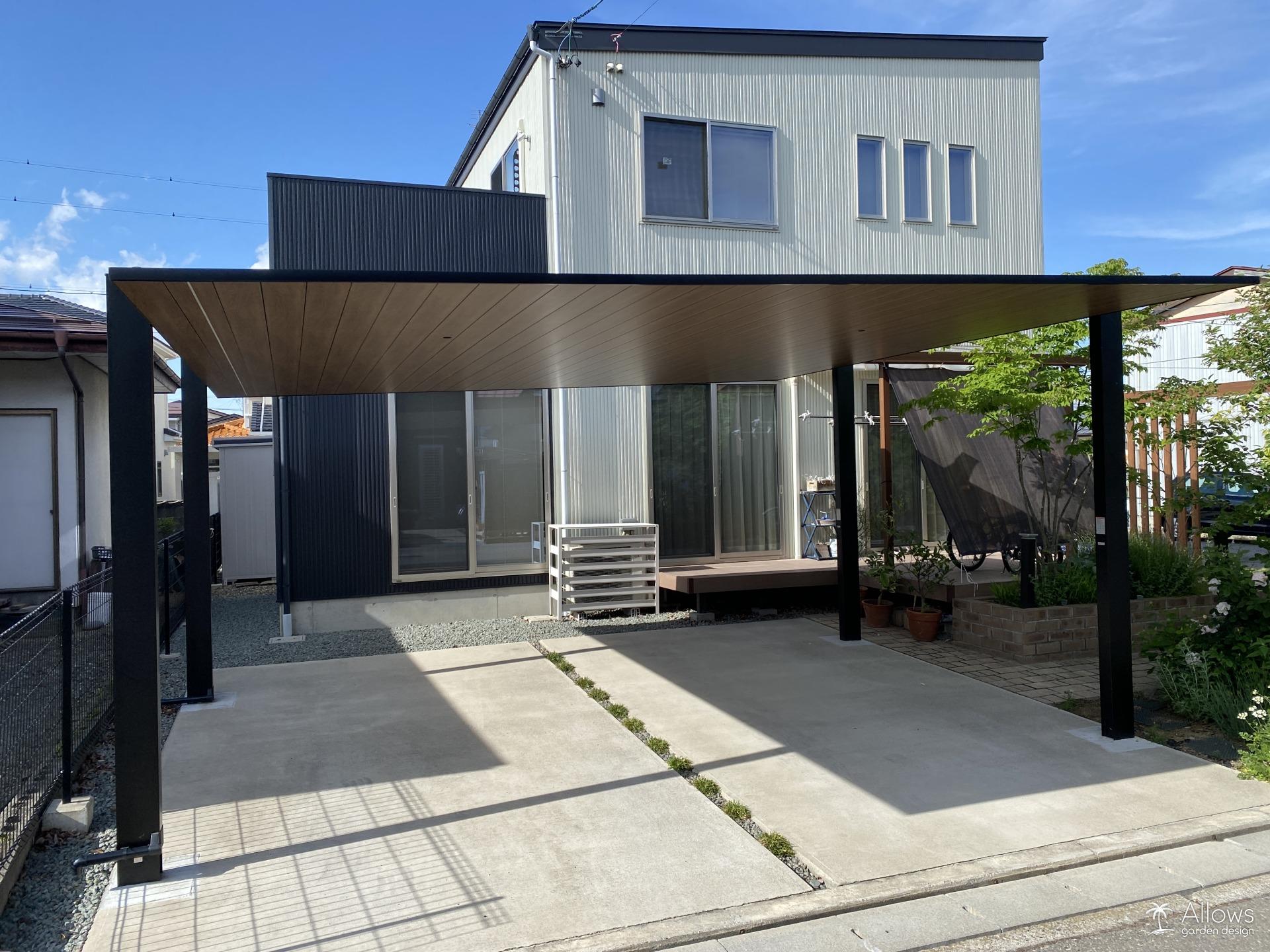 カーポートSC　ブラック×木調