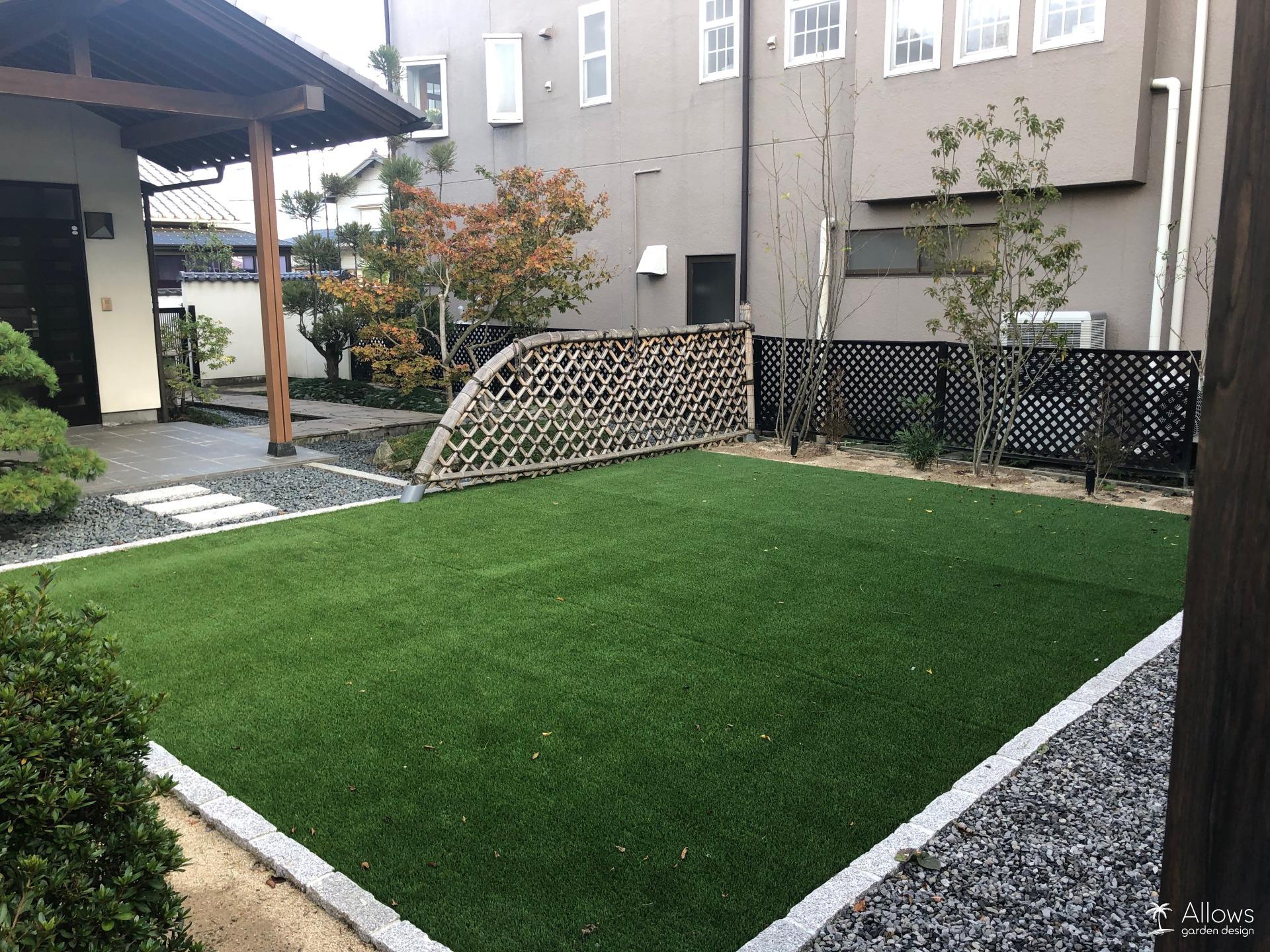 和風ガーデンの人工芝