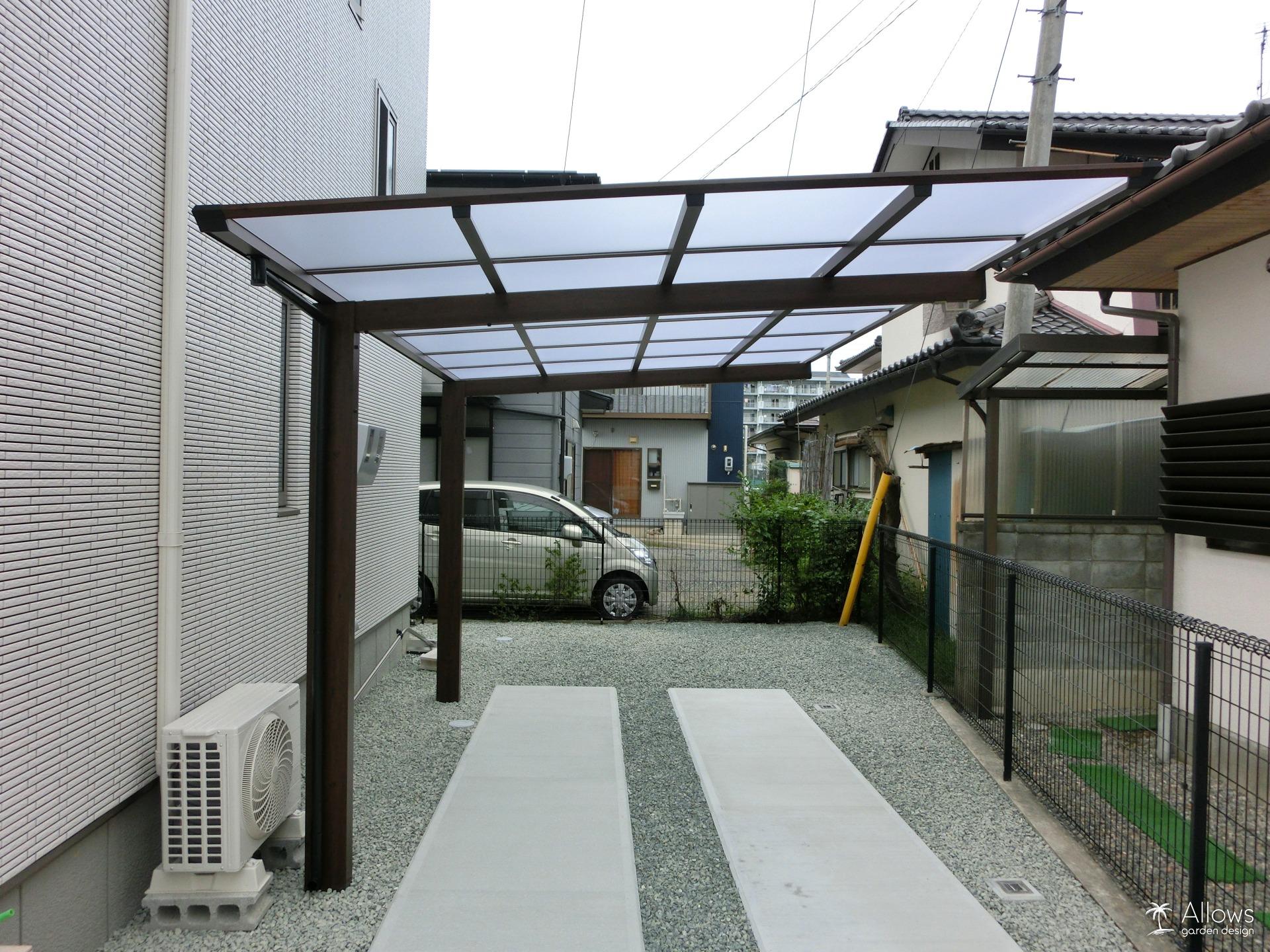 木調カーポート　アートポート　ダークパイン